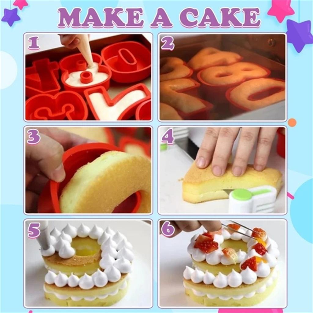 Birthday Number Silicone Cake  Pizza Pan Baking Cake Bread Kitchen DIY Mould