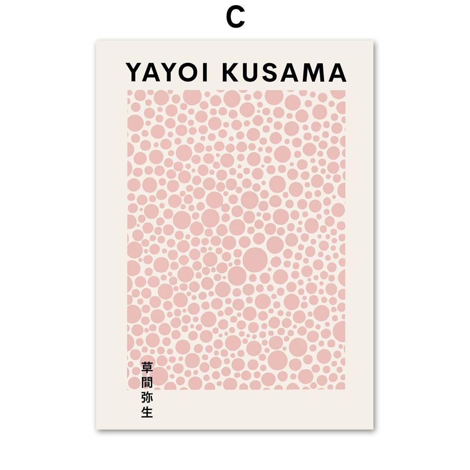 Japanese Yayoi Kusama Pumpkin Polka Dot Wall Art Canvas Painting Nordic Posters And Prints Wall Pictures For Living Room Decor