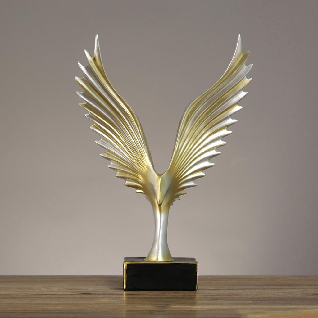 Eagle Abstract Figurine Decorative Resin Geometric   Animal Wing Sculpture Ornament for   Living Room