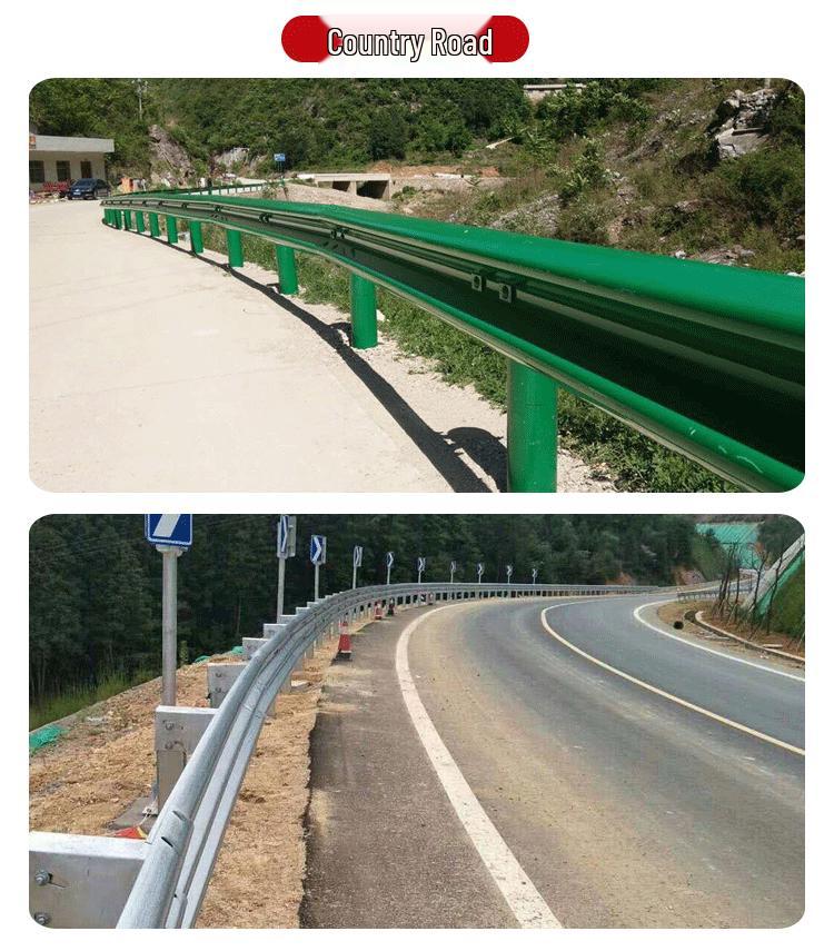 Highway Three-Wave Corrugated Anti-collision Steel Guardrail, Hot-Dip Galvanized for Rural Roads