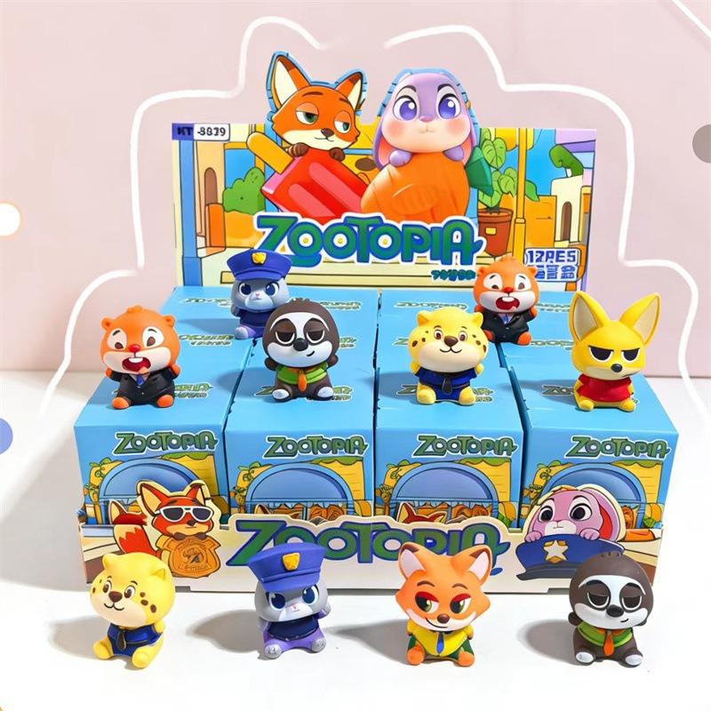 

Disneys Adorable Zootopia Complete Toy Set Judy Nick Action Figures Plush Toys and Vinyl Dolls Collectible Anime Cartoon Character Models 12pcs（a full set of）