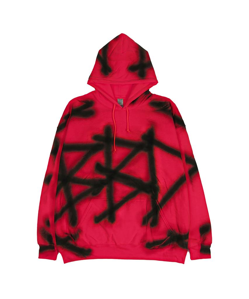 Black Blond Vividi Sprayed Custom Hoodie Gildan Version (Red)