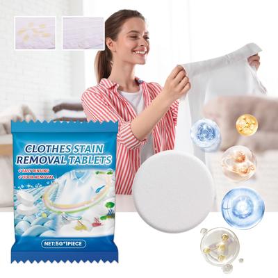 Pastiglie per bucato, smacchiatore per vestiti, pastiglie in polvere per detersivo decontaminatore forte per biancheria intima e vestiti, 10 pezzi