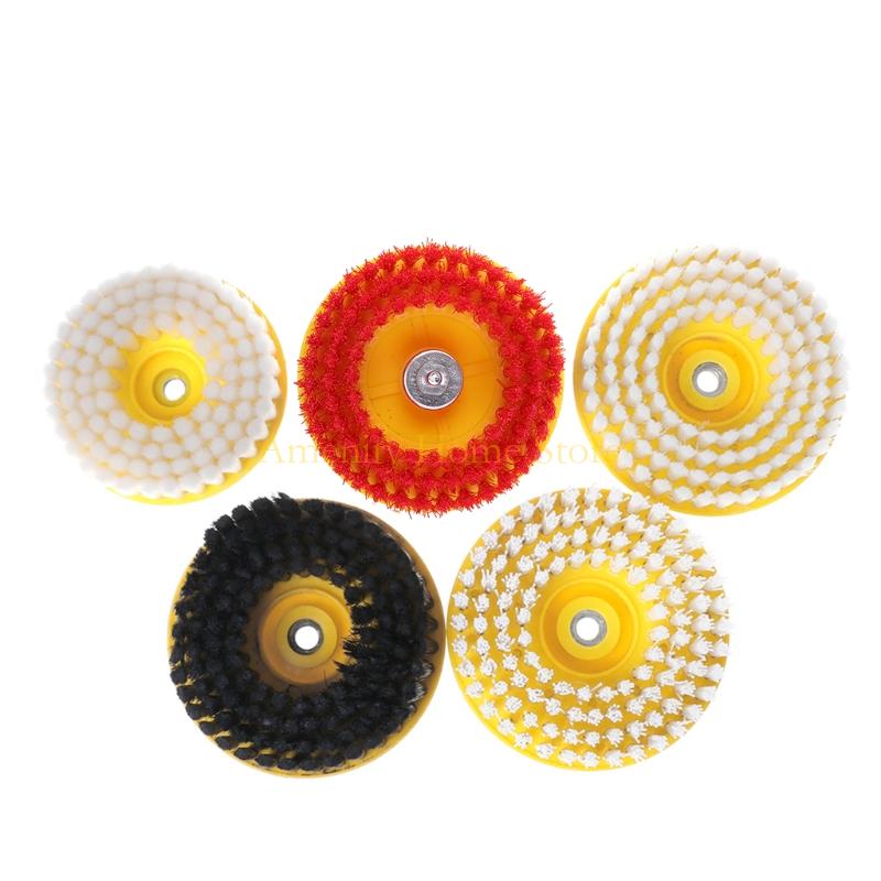 150mm Kraft-Scheuerbürste Schwere Bohreraufsatz zur Reinigung von Leder-/Kunststoff-/Holzmöbeln (Schwarz)