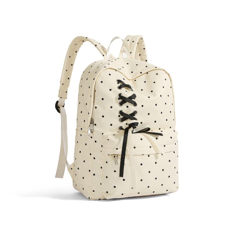 New Solid Color Nyl Round Dot Backpack Student Versatile Casual Backpacks 2026 Fashi Large Capacity Commuting Bags for Women