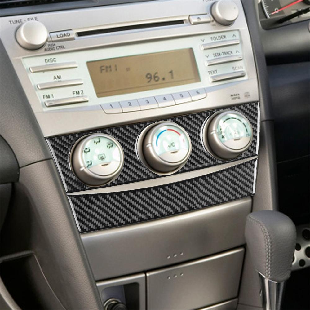 2Pcs Carbon Fiber Interior Central Console Cover Trim For Toyota Camry 2007-2011