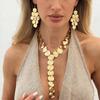 Trendy Sequin Metal Y Shaped Tassel Necklace Luxe Statement  for Women Evening Gown and Celebration Looks