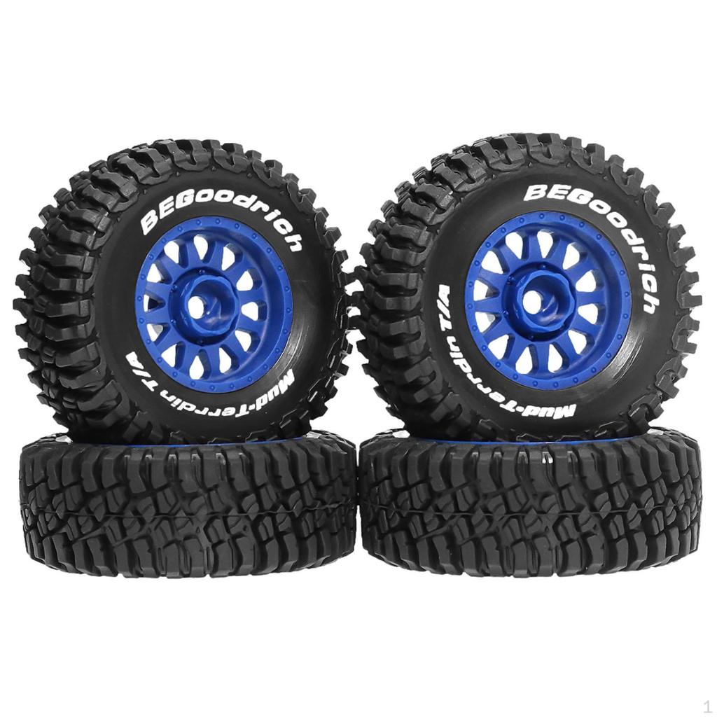 4 Pieces RC Truck Tires Sturdy Model DIY Spare Parts Universal Wheel Hubs for 1:14 1:16 Scale