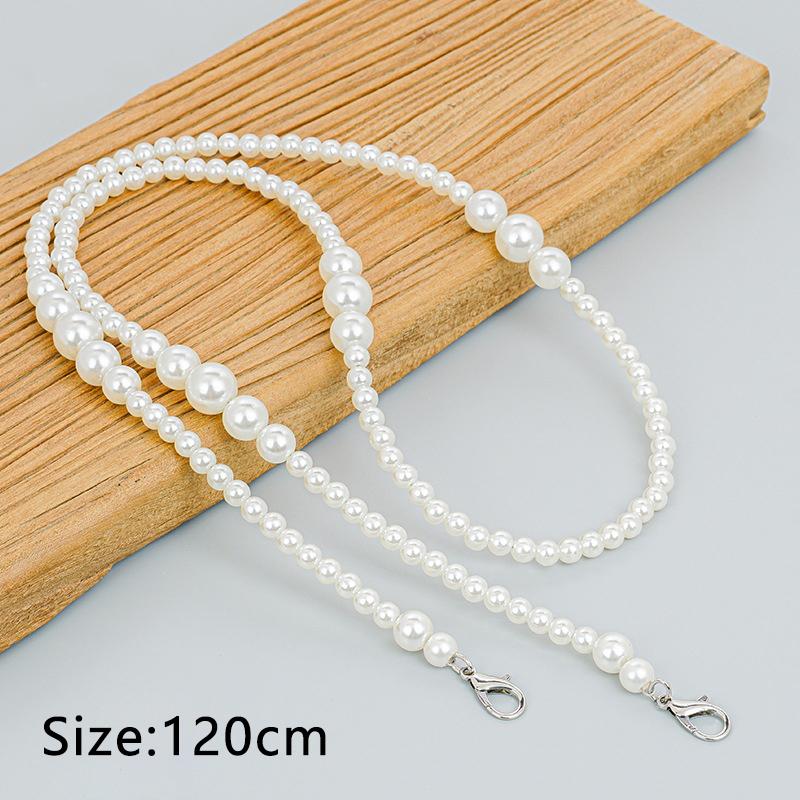 1 buc perlă poșetă curea metalică mâner scurt înlocuire geantă lanț curea perlă geantă de mână lanț pentru poșetă geantă accesorii DIY