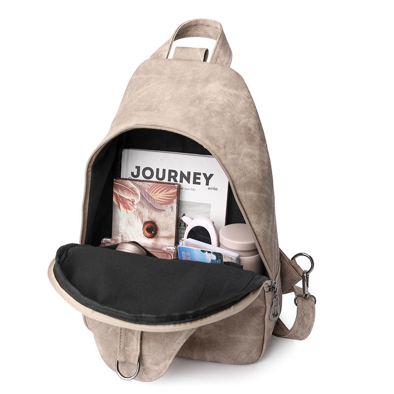 Retro Large Capacity PU Backpack Women's Chest Bag
