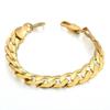 Punk Curb Kubanische Gliederkette Armband Männlich Gold Silber Farbe Edelstahl 12mm Prägung Handketten Für Männer Schmuck Geschenk