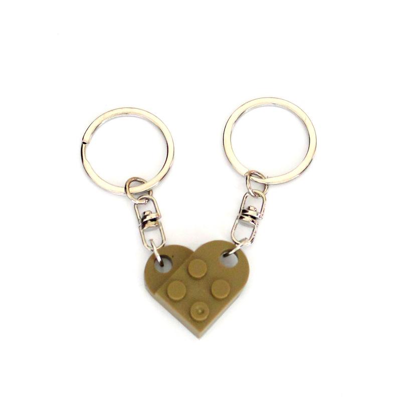 Creative Heart Puzzle Keychain Pendant - Detachable Peach Heart Couple Gift