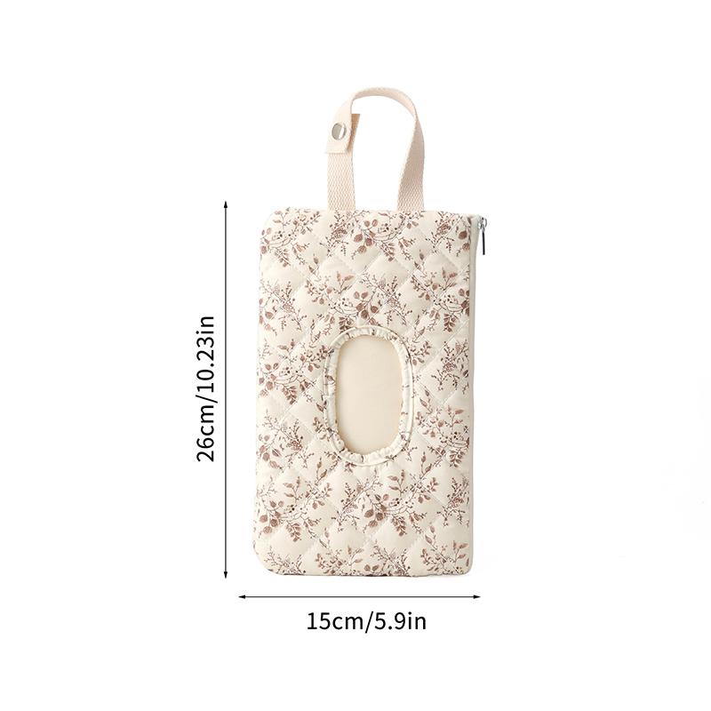 Quilted Diaper Wipe Pouch Portable Mommy Bag Refillable Floral Baby Wipe Holder For Travel Stroller Daily Casual[HGPD]