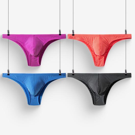 Men Briefs Low-rise Solid Color U-Convex Panties Soft Breathable Comfortable Slim Fit Elastic Underwear Daily Wear