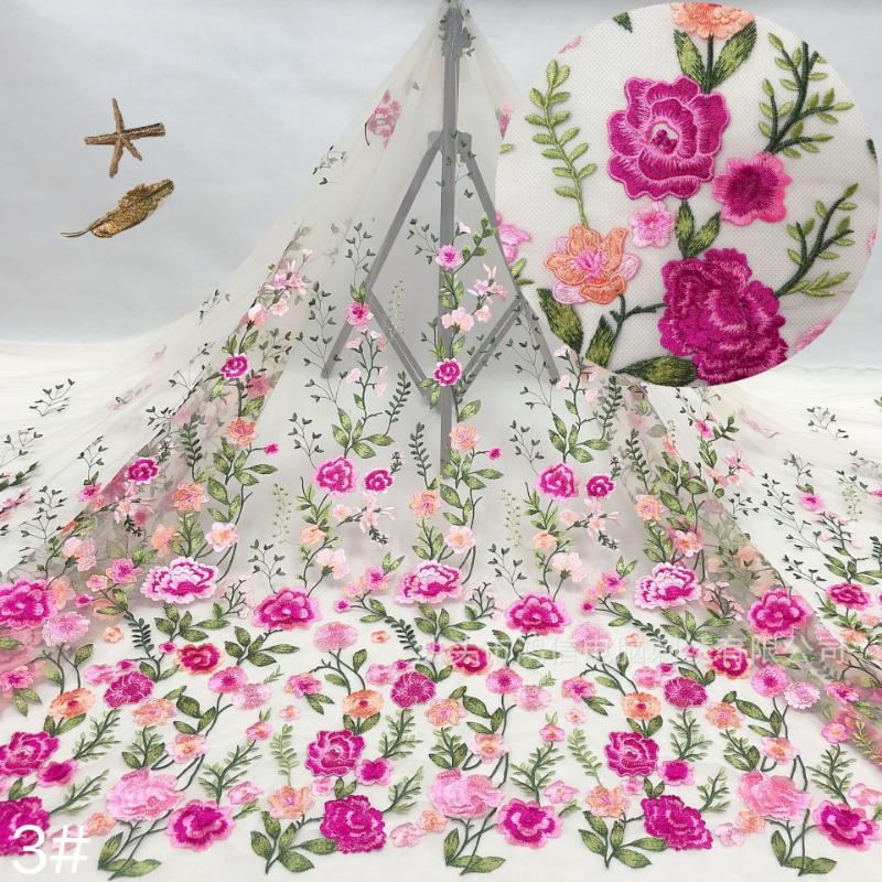 1/3/5yards Seven Colors High Density Embroidered Fabric for DIY Sewing Dress Available Fashionable Style Clothing Accessories