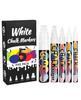 TOMSING Erasable Highlighter Fluorescent Liquid Easily Wiped for LED Menu Window and Various Materials 5-Pack Pens, Chalk, White, Off, Blackboards,