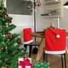 4pcs Soft Xmas Dinner Chair Seat Cover Plush Ball Christmas Table Decor  Dress-up Props