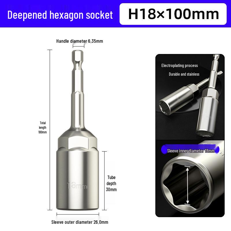 10mm Deep Socket Hex Shank Bit for Electric Drill/Screwdriver & Air Impact Wrench