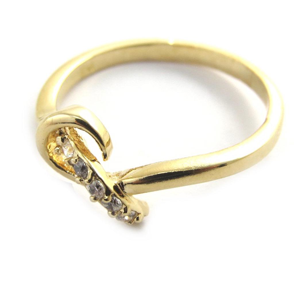 Inel placat cu aur 'Sissi' alb auriu - 10x8 mm