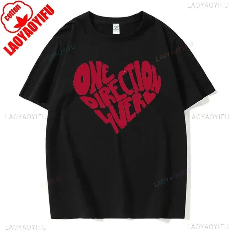 I Love One Directions Print T-Shirts Rapper Short Sleeve T Shirt Vintage Singer Tops Summer Cotton Hip Hop Men Women Tee-shirts