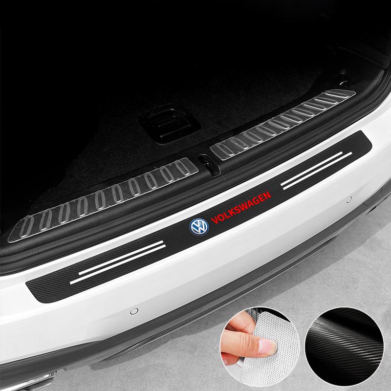 Für VOLKSWAGEN VW Autotürschwellenleisten Kofferraum Heckstoßstange Schutz Lederaufkleber Für Volkswagen VW GTI TOURAN CADDY