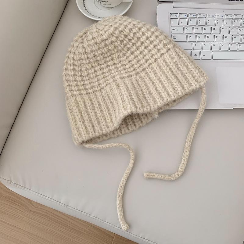 Maillard Knitted Hat Women's Autumn and Winter Large Head Circumference Korean Style Warm Woolen Hat Fisherman Hat Loose and Small Face