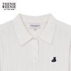Teenie Weenie Women's Bear Cartoon Short-Sleeve Polo Knit Sweater