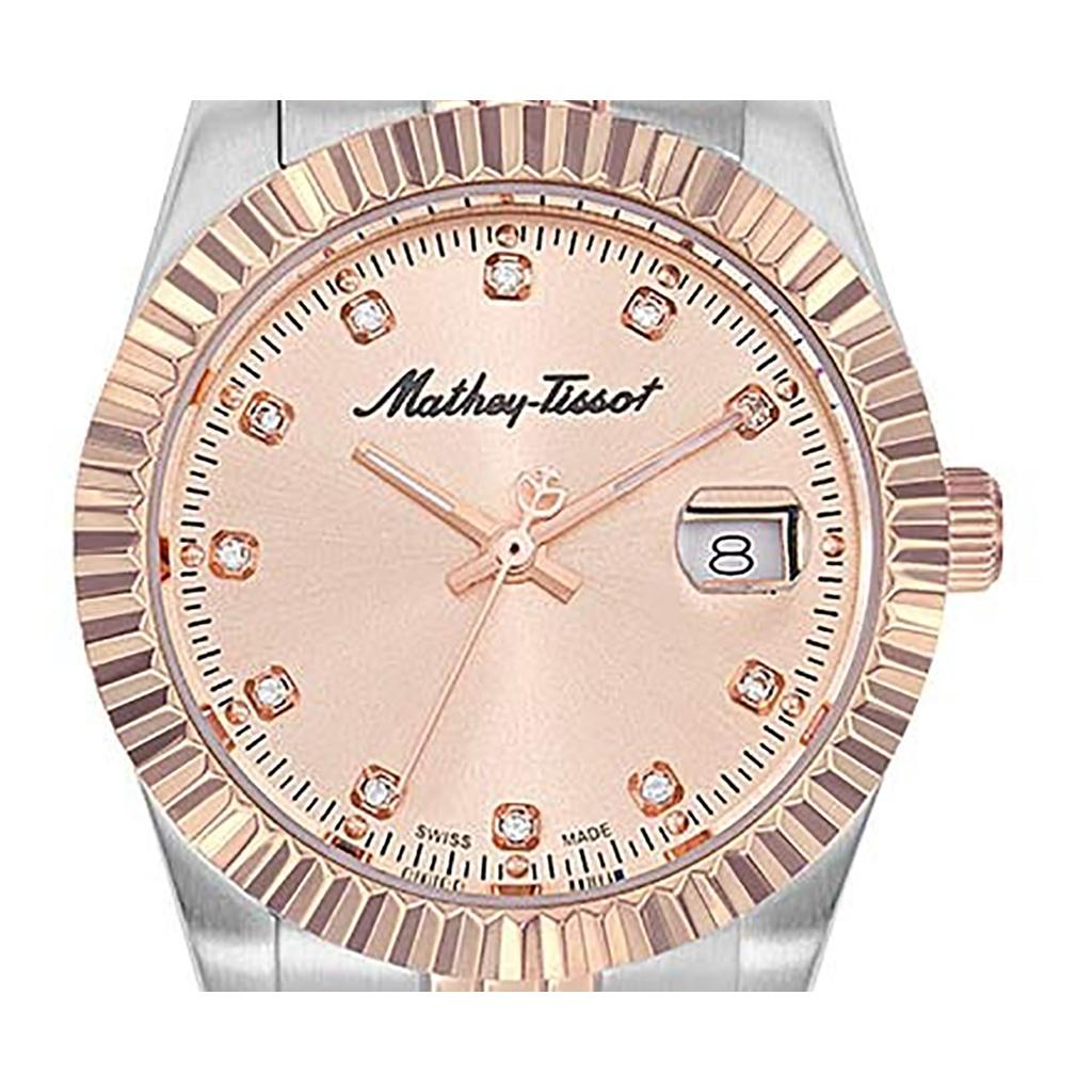 Mathey-Tissot Mathy III Two Tone Stainless Steel Pink Dial Quartz D810RSAL Women's Watch