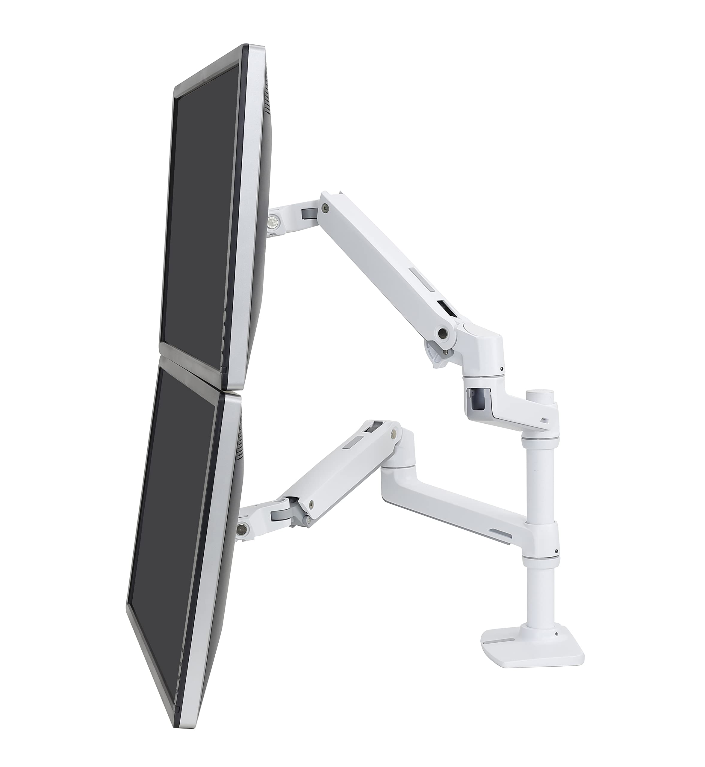 

ERGOTRON LX Desk Dual Monitor Arm 2 Screens Up to 24 inches Compatible with VESA Standards Vertical/Horizontal White/White (6.4~18.1kg) 45-492-216