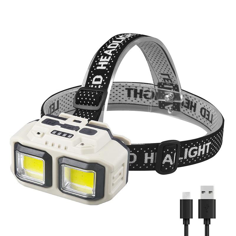 USB Rechargeable LED Induction Headlamp 4 Lighting Modes Powerful Headlight Built-in Battery Outdoor Camping Fishing Lantern