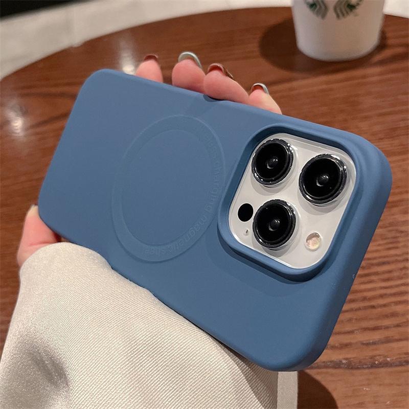For Magsafe Liquid Silicone Phone Cases For iPhone 16 14 12 13 11 15 Pro Max 16 Plus Shoncproof Magnetic Wireless Charge Cover
