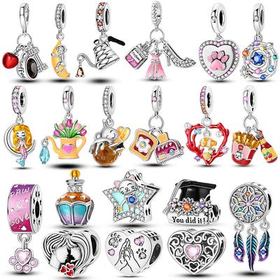 Charms Copper Dangle Charms Beads Dreamcatcher Bee Perfume Fit Original Pan Bracelet Pendants Making Woman Jewelry