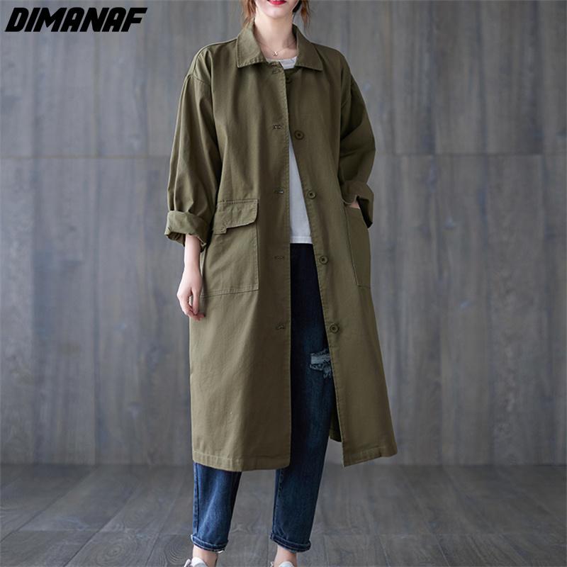

DIMANAF 2022, новинка, женская куртка больших размеров, повседневное пальто, свободный хлопковый кардиган на пуговицах, осеннее зеленое, черное пальто