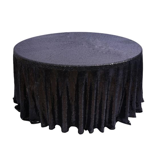 Tablecloth Round Shape Stunning Sequins Reusable Tablecloth Scratch-Resistant Breathable Stain-Resistant Table Cover