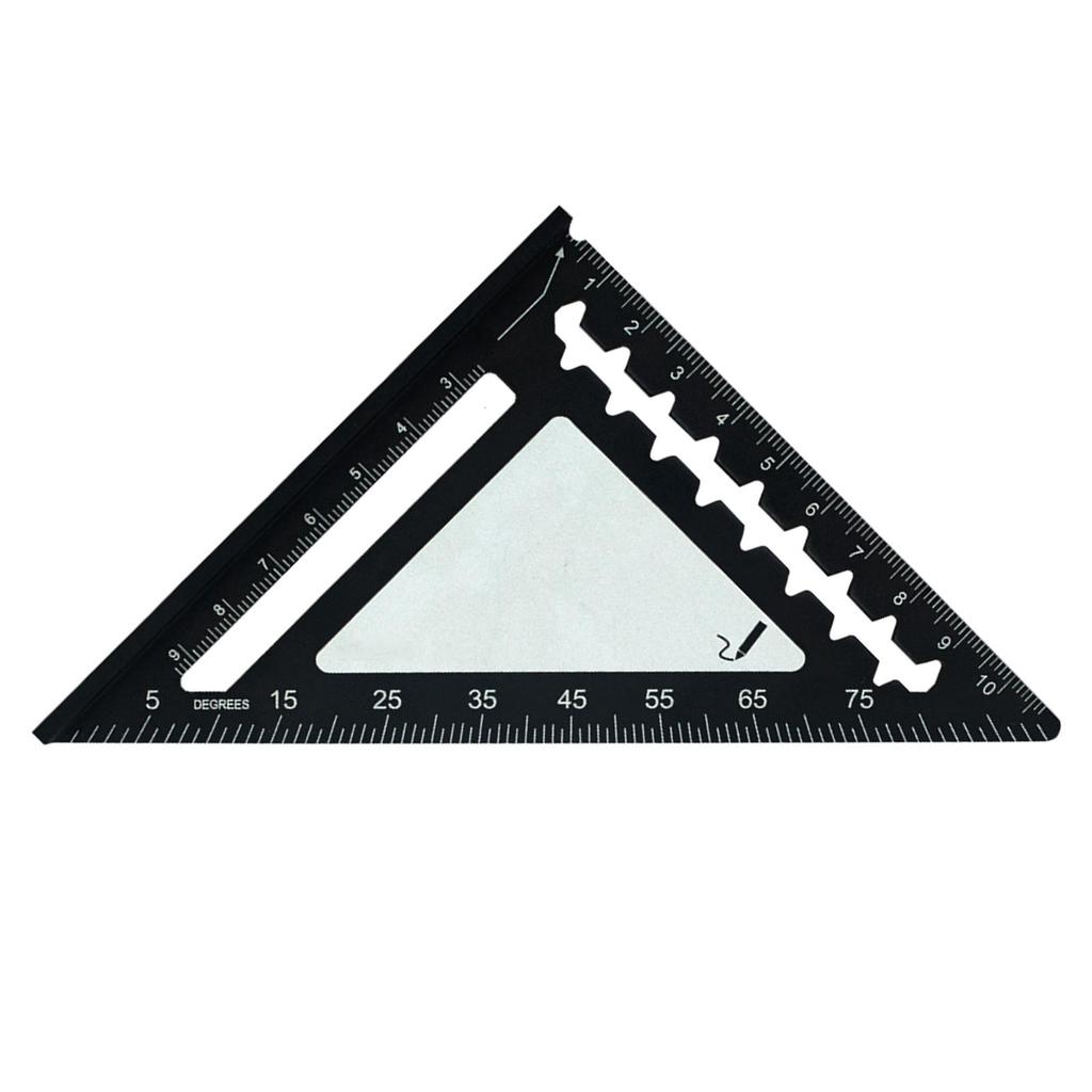 4inch Aluminum Miter Triangle Ruler 45 Degree/90 Degree Woodworking Square Protractor Multifunctional Measuring Tool