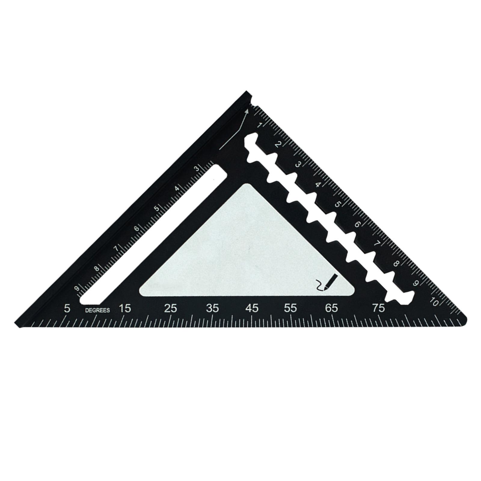 

4inch Aluminum Miter Triangle Ruler 45 Degree/90 Degree Woodworking Square Protractor Multifunctional Measuring Tool чорний