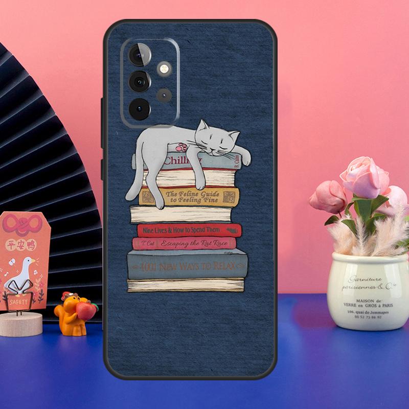 Read Books Illustration Case For Samsung Galaxy A54 A34 A24 A14 A73 A53 A33 A23 A13 A52 A32 A22 A12 A51 A71 Cover