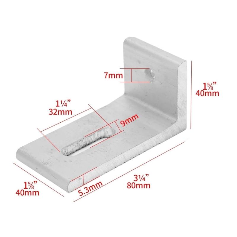 10pcs Aluminum Alloys L Feet Solar Panel Mounts Quick Install Solar Panel Mounting Bracket Connector Easy to Install