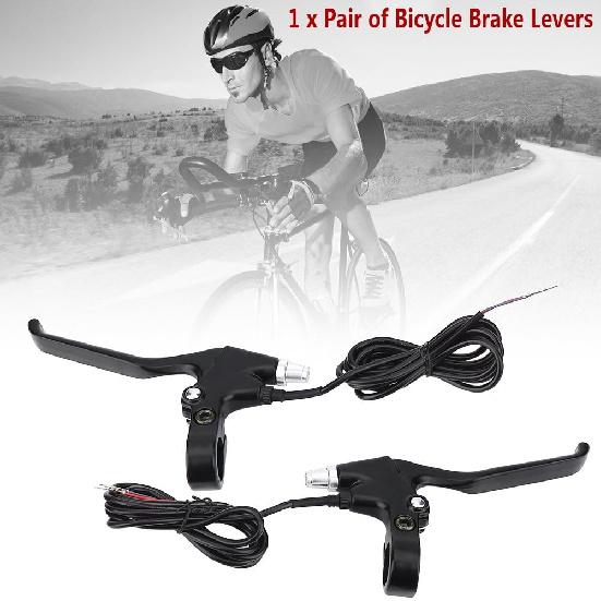 Alomejor 1 Pair Electric Brake Lever Durable E Bike Bicycle Electric Brake Lever Bicycle V Brake for Cycling Bikes with 22.5mm Handlebar