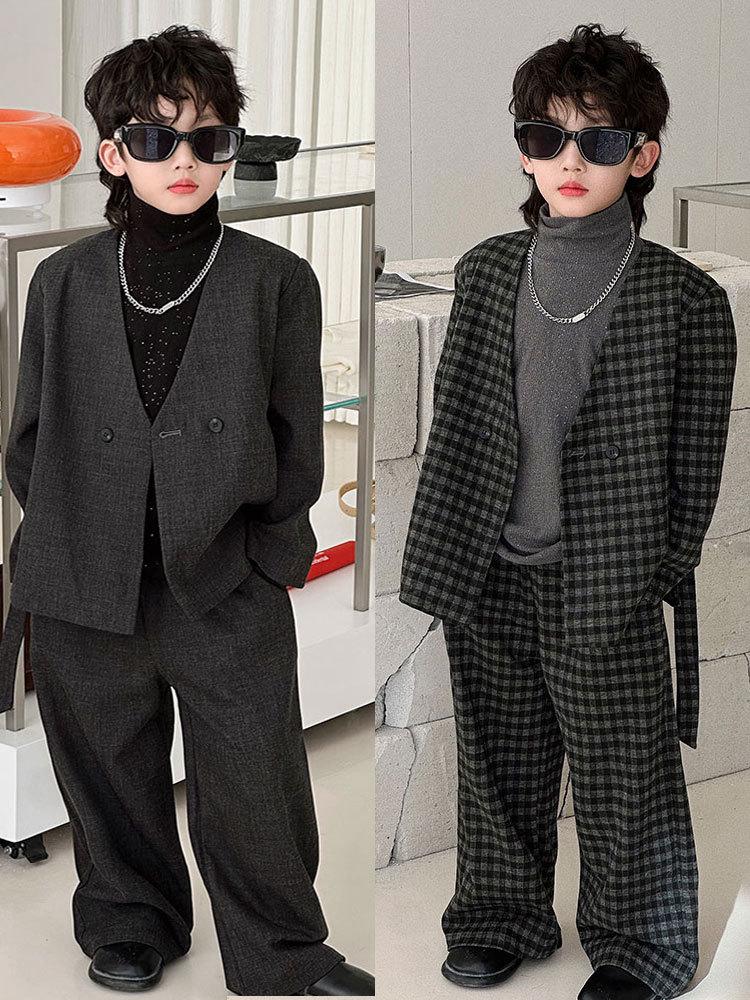 Boys' Spring & Autumn 2025 Fashion Flower Suit Set for Events