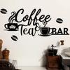 Metal Coffee Bar Sign Bean Design Wall Decor, Functional Home Office Art, Aesthetic Metal Sculpture for Festival Statue Decoration