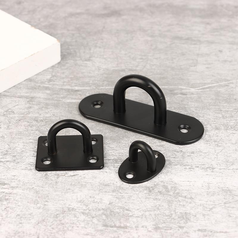 4Pcs Black Stainless Steel Top Hook Wall Bag Ceiling Fan Lamp Roof Fan U-Shaped Hooks