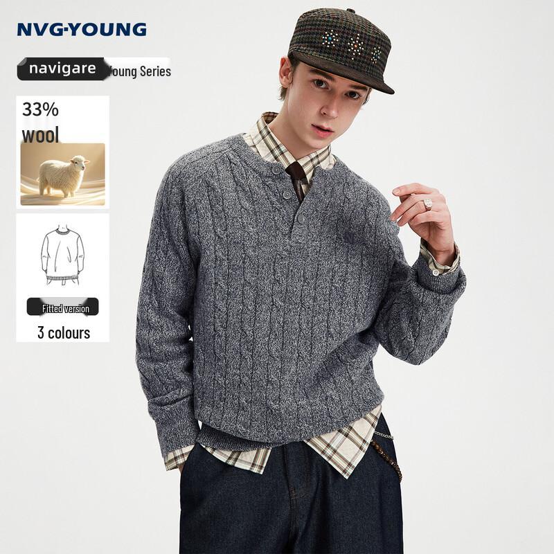 Navigare Men's Half-Zip Wool Blend Sweater