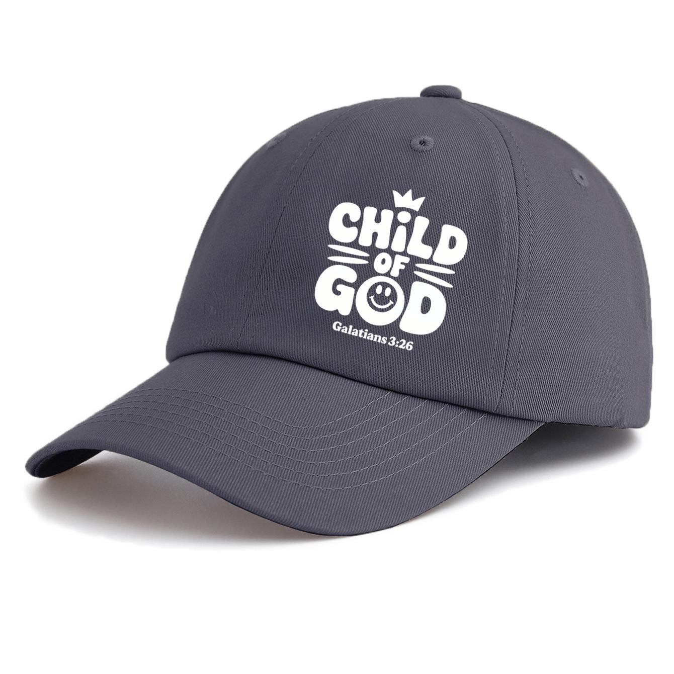 

1pc CHILD OF GOD Print Baseball Cap for Adults, Minimalist Retro Style Casual Soft Adjustable Dad Hat, Perfect As Gift серый