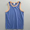 Herren Blau Orange Kontrastbesatz Rundhalsausschnitt Ärmelloses Tanktop
