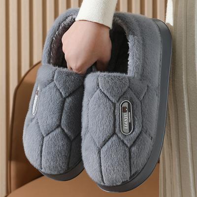 Fashion Big Size 50 51 Winter Slippers Women Men Thick Sole Indoor Home Warm Couples Shoes Non-Slip Flat Platform Pantuflas Mujer