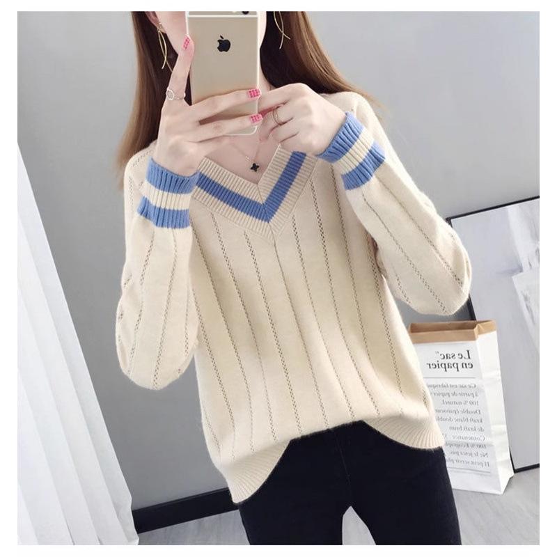 

2025 Spring Plus Size Knit Sweater: Flattering Women s Base Layer Top XL кремовый/белый
