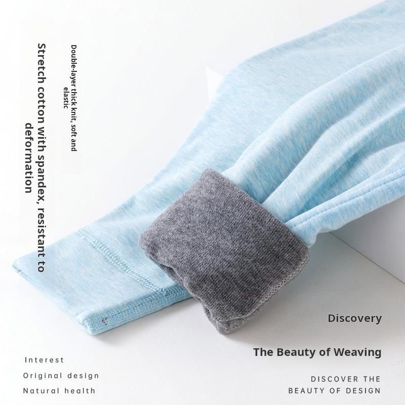 Children's warm pants with plush and thickened boys' autumn and winter styles, suitable for middle and high school students wearing boys' underwear