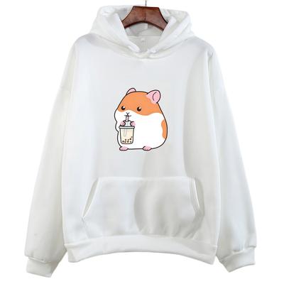 Hamster Anime Harajuku Sudadera con capucha estampada Kpop Tops sudaderas dibujos animados lindo ropa de invierno sudaderas con capucha para mujeres/hombres