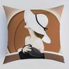 Short Plush Material Pillowcasehome Decor Fashionable Women With Hats And Flowers Cushion Pattern Cushion Cover Suitable For Sof